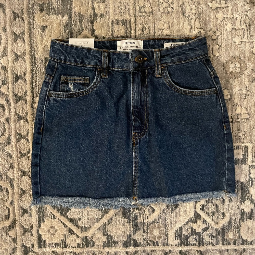 Denim micro mini skirt